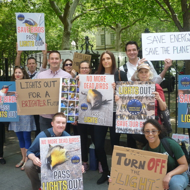 The Lights Out Coalition and NYC Bird Alliance fight for Lights Out legislation to protect migratory birds. Photo: Denise Kelly 