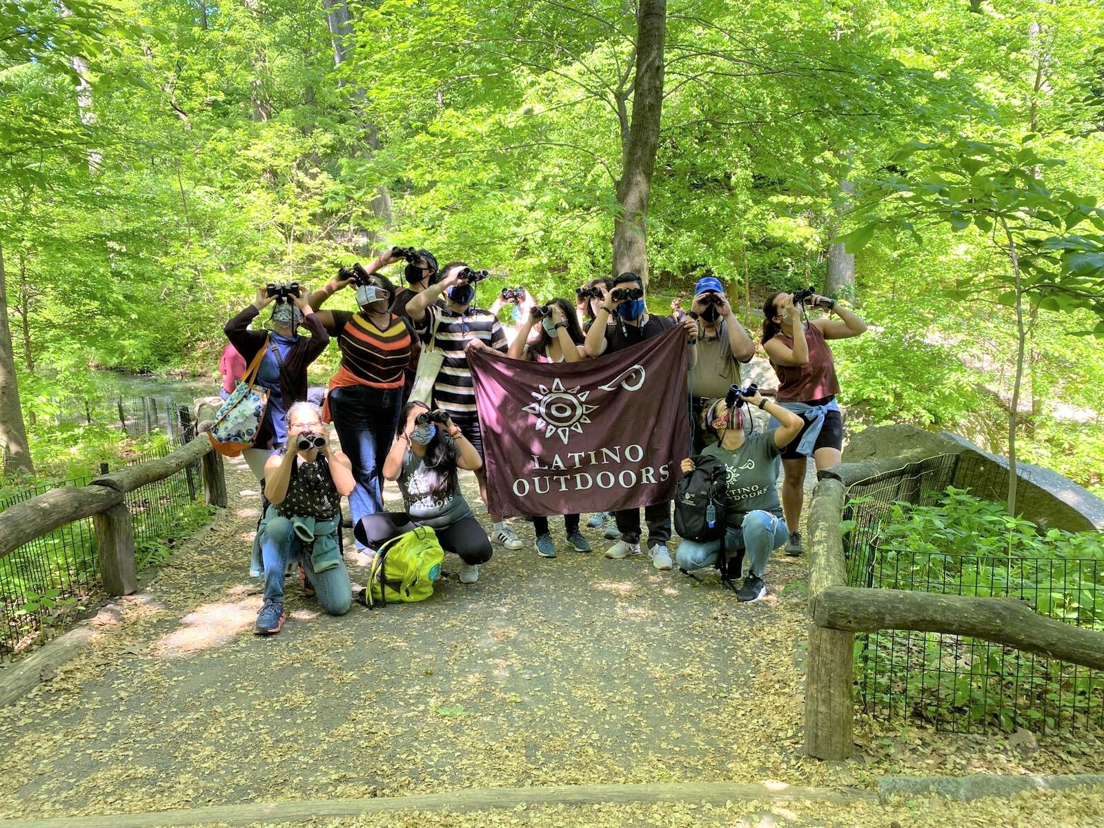 A spring 2021 walk co-led by former NYC Bird Alliance Board Member Kellie Quiñones and Latino Outdoors leaders Anahí Naranjo and Sofia Sainz © Latino Outdoors NYC